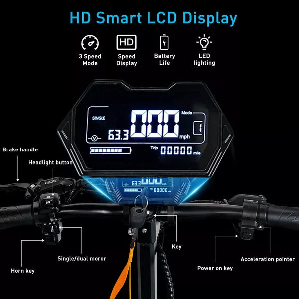 3000W Ruitoo M6 Max Electric Scooter 70 - 79KM/h Portable Foldable eBike dual 1500W Motor Off Road