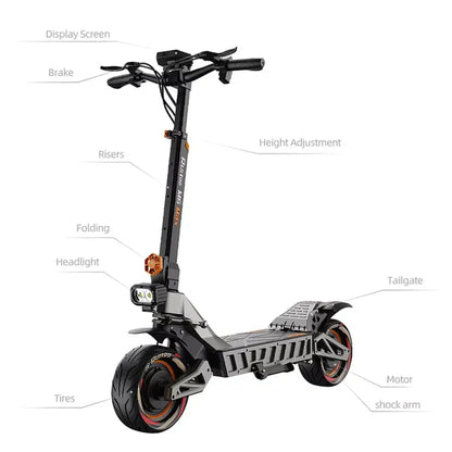 3000W Ruitoo M6 Max Electric Scooter 70 - 79KM/h Portable Foldable eBike dual 1500W Motor Off Road